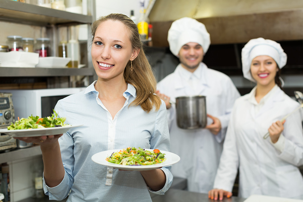 Waitress in Kitchen