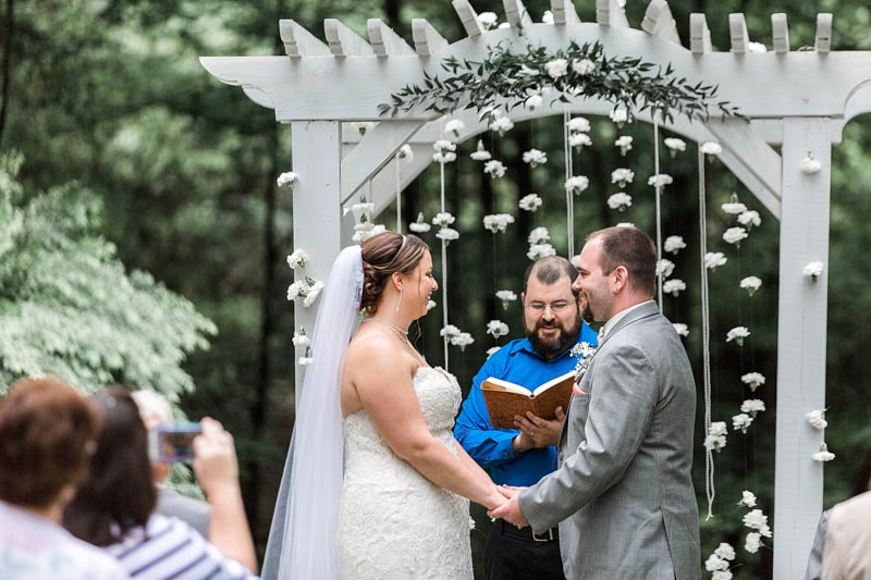 Bride and Groom Outside Exchanging Vows