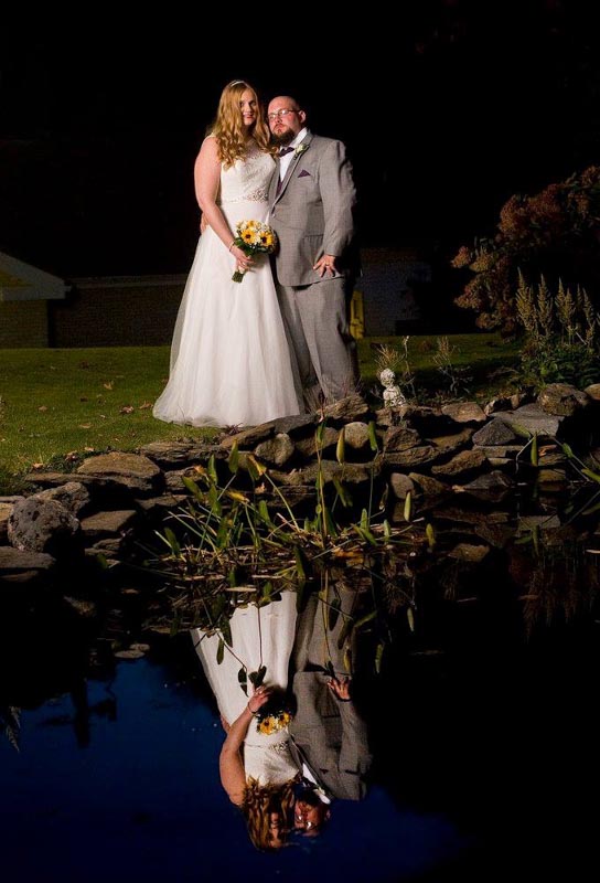 Bride and Groom with Reflection