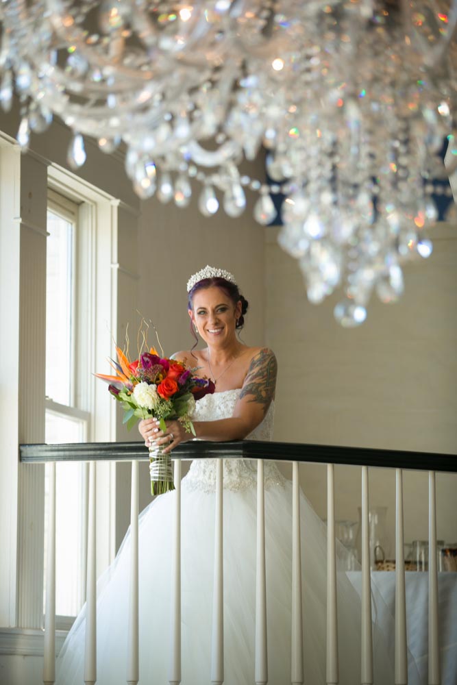 Matthew J Wagner Bridal Photo With Chandelier.