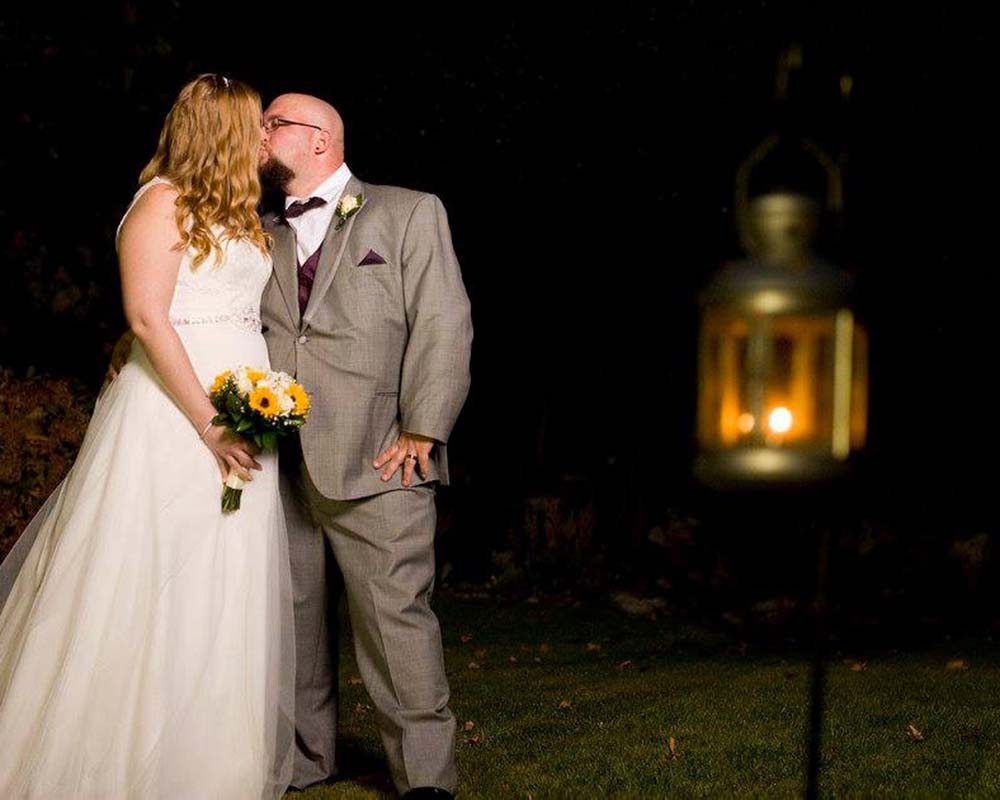 Bride and Groom Photo Outside